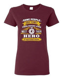Ladies Firefighter Rescue Hero I Married Mine Husband Funny Humor DT T-Shirt Tee