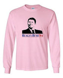 Long Sleeve Adult T-Shirt Ronald Reagan Bush '84 Election Vote Campaign Support