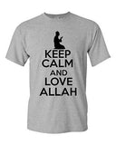 Keep Calm And Love Allah Religion Novelty Statement Graphics Adult T-Shirt Tee