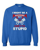 I Might Be A Mechanic But I Can't Fix Stupid Funny Humor DT Crewneck Sweatshirt