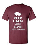 Keep Calm And Love Czech Republic Novelty Statement Graphic Adult T-Shirt Tee