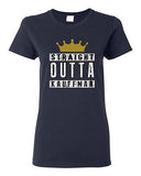 Ladies Straight Outta Kauffman Crown Baseball Ball Team Sports DT T-Shirt Tee
