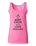 Junior Keep Calm And Love Penguins Birds Novelty Statement Tank Top