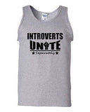 Introverts Unite Separately Geek Funny Novelty Statement Graphics Adult Tank Top
