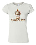 Junior Keep Calm and Eat Chocolate Novelty Sweets Graphic T-Shirt Tee