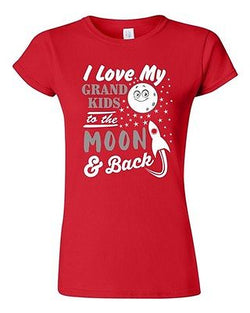 Junior I Love My Grand Kids To The Moon And Back Funny Humor DT T-Shirt Tee