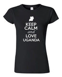 Junior Keep Calm And Love Uganda Country Nation Patriotic Novelty T-Shirt Tee