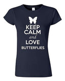 Junior Keep Calm And Love Butterflies Insects Animal Lover Humor T-Shirt Tee