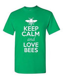 Keep Calm And Love Bees Insect Bugs Animal Lover Funny Humor Adult T-Shirt Tee