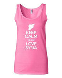 Junior Keep Calm And Love Syria Country Nation Patriotic Sleeveless Tank Top