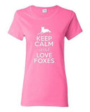 Ladies Keep Calm and Love Foxes Wildlife Animal Lover Fox Lover T-Shirt Tee