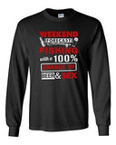 Long Sleeve Adult T-Shirt Weekend Forecast Fishing With 100% Chance Beer Sex DT