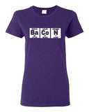 Ladies Bacon Strips Elements Chemistry Science Breakfast Funny Humor T-Shirt Tee