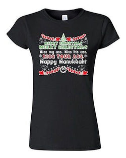 Junior Christmas Kiss Your Ass Happy Hanukkah Movie Funny Humor DT T-Shirt Tee