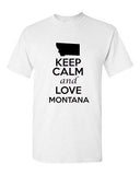 Keep Calm and Love Montana Graphic Novelty State Humor Adult T-Shirt Tee