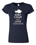 Junior Keep Calm And Love Kazakhstan Country Patriotic Novelty T-Shirt Tee
