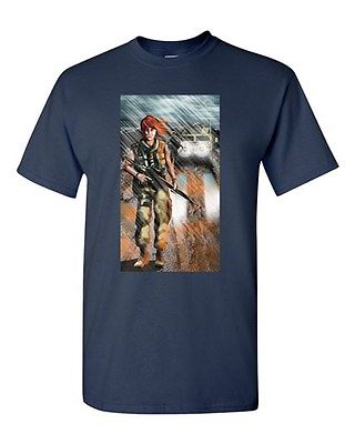 Soldier Jeep Rifle War Game Peace Tanya Ramsey Artwork Art DT Adult T-Shirts Tee