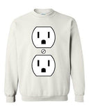 Plug Outlet Face Party Costume Funny Humor DT Novelty Crewneck Sweatshirt