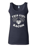 Junior This Girl Loves Bacon Funny Humor Favorite Cured Meat Graphic Tank Top