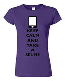 Junior Keep Calm And Take A Selfie Phone Camera Picture Funny DT T-Shirt Tee