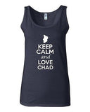 Junior Keep Calm And Love Chad Country Nation Patriotic Sleeveless Tank Top