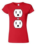 Junior Plug Outlet Face Party Costume Funny Humor DT T-Shirt Tee