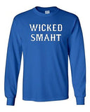 Long Sleeve Adult T-Shirt Wicked Smaht Boston Marathon Nerd Funny Humor Parody