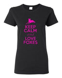 Ladies Keep Calm and Love Foxes Wildlife Animal Lover Fox Lover T-Shirt Tee
