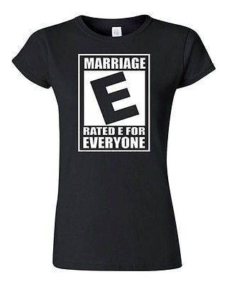 Junior Rated E Marriage Is For Everyone Equal Rights Funny Nerdy T-Shirt Tee
