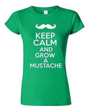 Junior Keep Calm And Grow A Mustache Funny Novelty Statement T-Shirt Tee