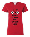 Ladies Keep Calm And Cycle On Cycling Bike Bicycle Ride Funny DT T-Shirt Tee