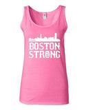 Junior Boston Strong Skyline 617 Novelty State Campaign Slogan Graphic Tank Top