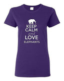 Ladies Keep Calm and Love Elephants Tusk Animal Lover Elephant Lover T-Shirt Tee