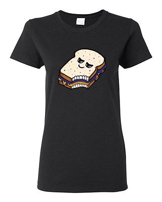Ladies Too Cute To Eat Peanut Butter And Jelly Sandwich Snack DT T-Shirt Tee