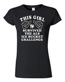 Junior This Girl Survived The ALS Ice Bucket Challenge Novelty T-Shirt Tee