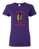 Ladies Hot Dogs Fix Everything Hotdog Sausage Sandwich Snack Food DT T-Shirt Tee