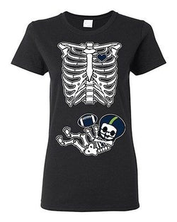 Baby Skeleton Seattle Football Ladies DT T-Shirt Tee