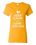 Ladies Keep Calm And Love Chickens Rooster Animal Lover Funny T-Shirt Tee