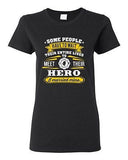 Ladies Firefighter Rescue Hero I Married Mine Husband Funny Humor DT T-Shirt Tee