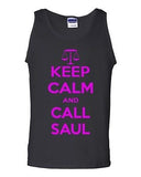 Keep Calm And Call Saul Lawyer Humor Novelty Statement Graphics Adult Tank Top