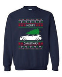 Merry Christmas Ugly Xmas Car Tree Funny Humor DT Novelty Crewneck Sweatshirt