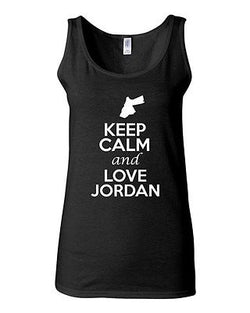 Junior Keep Calm And Love Jordan Country Patriotic Sleeveless Tank Top