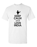 Keep Calm And Love India Country Patriotic Novelty Adult T-Shirt Tee