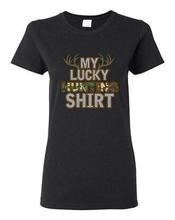 Ladies My Lucky Hunting Shirts Deer Hunt Camouflage Camo Funny DT T-Shirt Tee