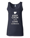 Junior Keep Calm And Love Cambodia Country Nation Patriotic Sleeveless Tank Top