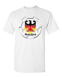 Adult White Deutschland Berlin Germany Flag Sports Soccer Goal Game T-Shirt Tee