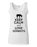 Junior Keep Calm And Love Donkeys Ass Horse Animal Lover Sleeveless Tank Tops