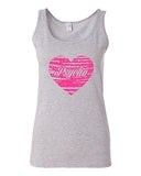 Junior Psycho Heart Love Pink Couple Cute BF GF Funny Humor Sleeveless Tank Tops