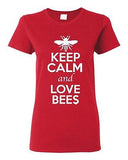 Ladies Keep Calm And Love Bees Insects Honey Animal Lover Funny T-Shirt Tee