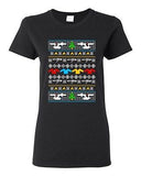 Ladies Star Travel Ugly Christmas Comic Space Movie Parody Funny DT T-Shirt Tee